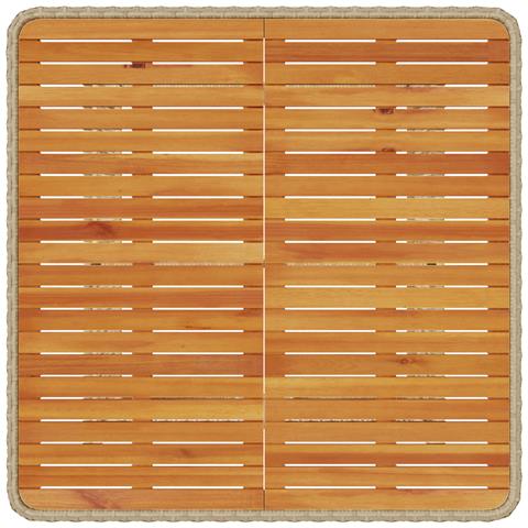 Set da Pranzo da Giardino 3 Pezzi con Cuscini Beige in Rattan Sintetico e Acacia - Foto 9