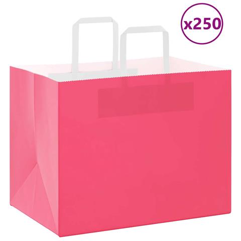 Sacchetti di Carta 250 pz con Manici Rosa 32x22x24 cm - Foto 1