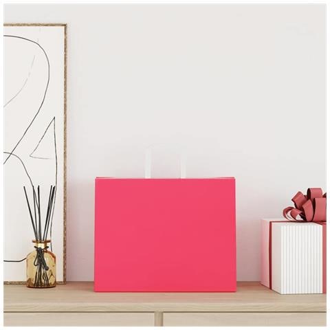 Sacchetti di Carta 250 pz con Manici Rosa 32x22x24 cm - Foto 2