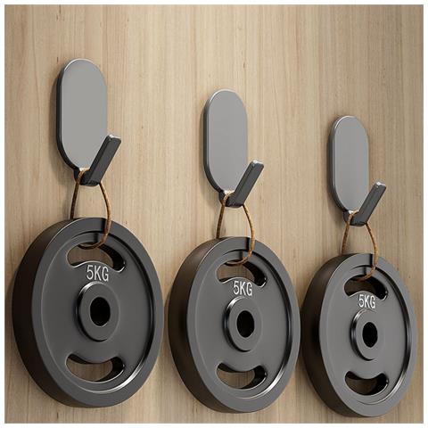 Ganci Ovali Autoadesivi Grigi - Set Da 5, Resistenti Fino A 10 Kg, Ideali Per Bagno E Cucina Black - Foto 5