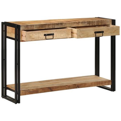 Tavolo Consolle  120x33x75 cm in Legno Massello Grezzo di Mango - Foto 1