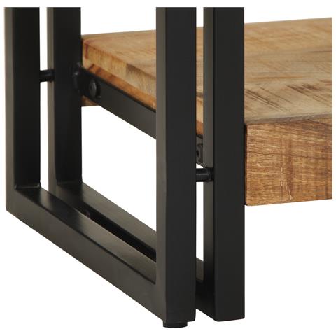 Tavolo Consolle  120x33x75 cm in Legno Massello Grezzo di Mango - Foto 9