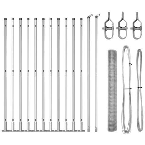 Recinzione in Rete Saldature con 13 Pali Flangiati 1.2x25 m Acciaio Zincato - Foto 1
