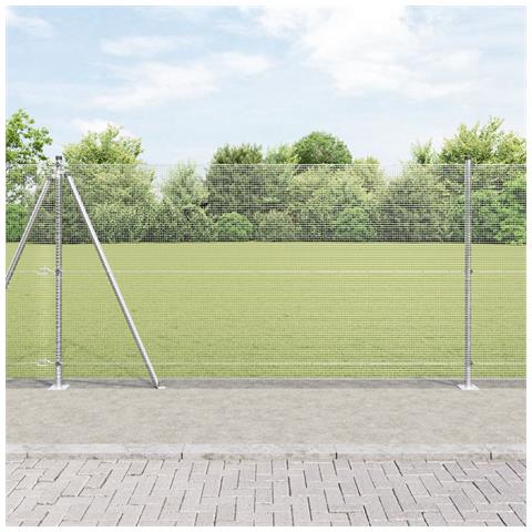 Recinzione in Rete Saldature con 13 Pali Flangiati 1.2x25 m Acciaio Zincato - Foto 2