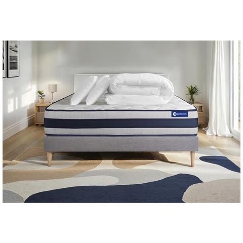 Pacchetto Letto Completo - Materasso 140x200cm + Box Spring Con Doghe (kit) + 2 Cuscini + Piumino - Actilatex Ergo - Foto 1