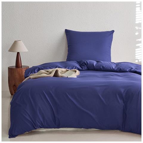Set Completo Di Biancheria Da Letto In Microfibra 135x200 Cm 80x80 Cm Blu Navy - Foto 1