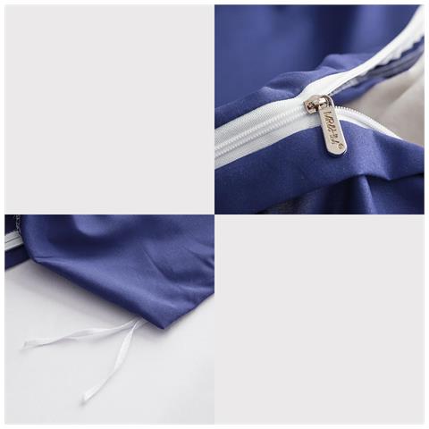 Set Completo Di Biancheria Da Letto In Microfibra 135x200 Cm 80x80 Cm Blu Navy - Foto 5