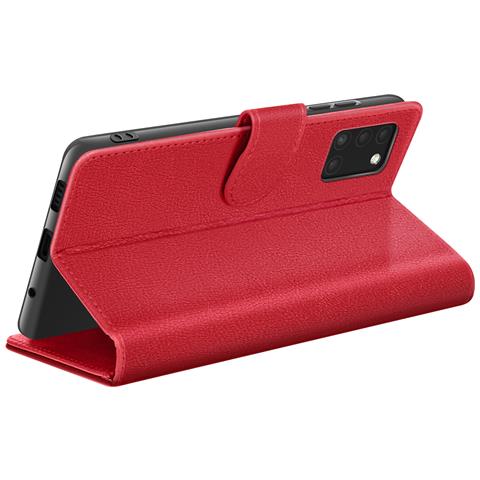 Custodia A Portafoglio Per Samsung A31 Con Supporto E Linguetta Magnetica, Rosso - Foto 5