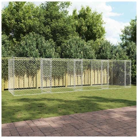 Gabbia per cani Argento 800 x 200 x 200 cm Acciaio zincato - Foto 2