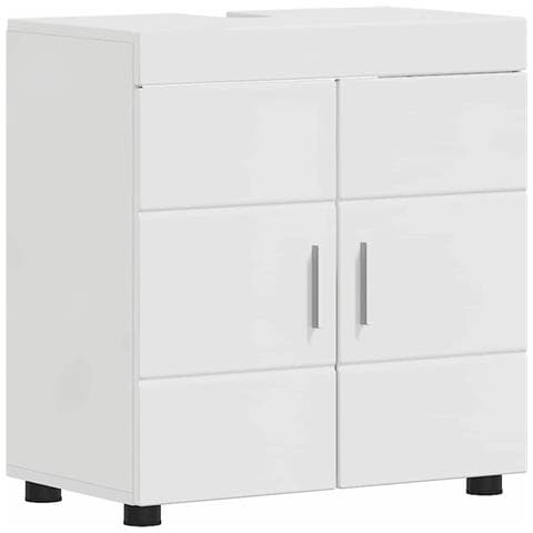 Mobile per lavabo da bagno TULUM Bianco lucido 60 x 34 x 63 cm - Foto 1