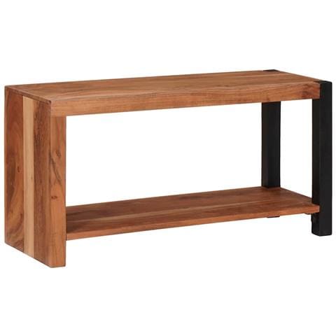 Libreria Marrone, Nero 80 x 30 x 40 cm Legno di Acacia Massello - Foto 1