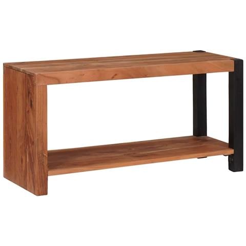 Libreria Marrone, Nero 80 x 30 x 40 cm Legno di Acacia Massello - Foto 2