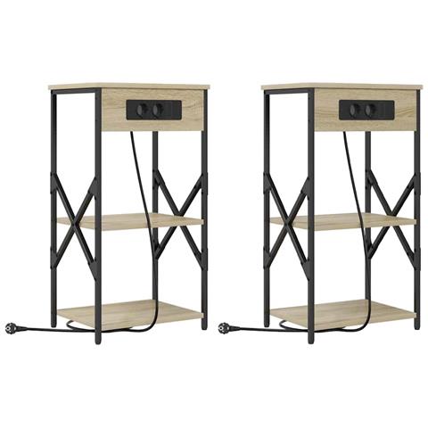 Mobiletti da Notte 2 pcs rovere sonoma 41 x 31 x 76 cm - Foto 1