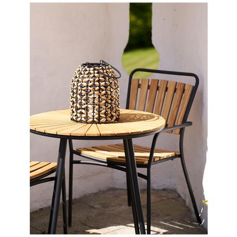 Lanterna Pinto - Marrone - Rattan Sintetico - 24x24x28,5 Cm - Foto 2