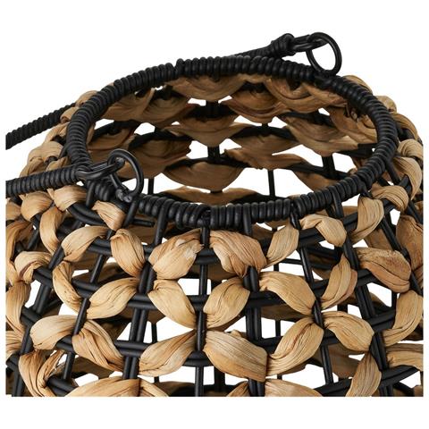 Lanterna Pinto - Marrone - Rattan Sintetico - 24x24x28,5 Cm - Foto 4