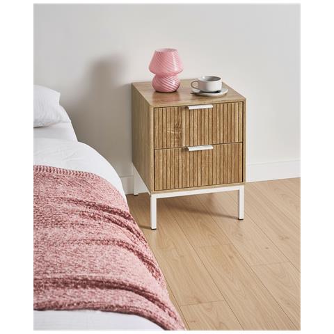 Comodino 2 Cassetti Royalla Marrone Chiaro - Foto 1