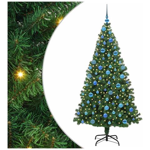 Albero di Natale artificiale preilluminato rovesciato con set di palline - Foto 1