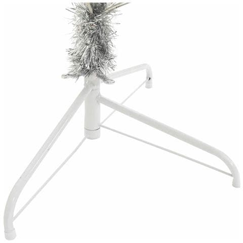 Albero di Natale artificiale con luci integrate Argento 210 cm - Foto 9