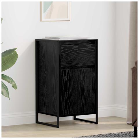 Credenza Rovere Nero 81 x 36 x 150.5 cm Legno multistrato - Foto 2