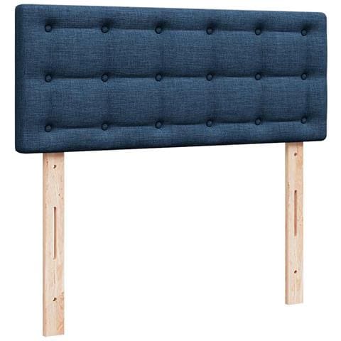 Struttura Letto Pouf con Materasso Blu 120x190 cm in Tessuto - Foto 9