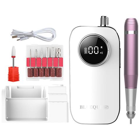 Lima Elettrica Portatile Ricaricabile 45000rpm - Fresa Unghie Elettrica Con Display Lcd White - Foto 1