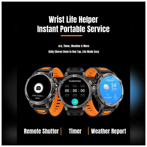 Smartwatch Multifunzionale Con Monitoraggio Frequenza Cardiaca, Pressione Sanguigna E Sonno Compatibile Con L'app Gloryfit Orange - Foto 7