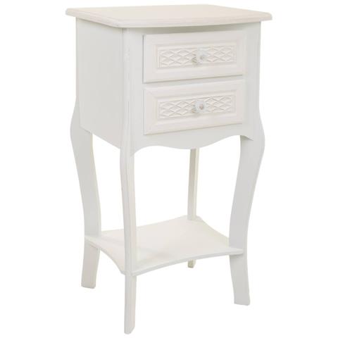 Comodino In Legno Con 2 Cassetti, Dimensioni 38x31,3x71 Cm. - Foto 1