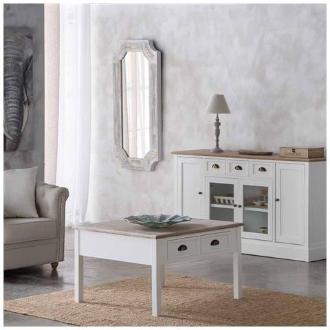 Specchio Rettangolare In Legno Con Rilievo Grigio 60x120x5h - Foto 2