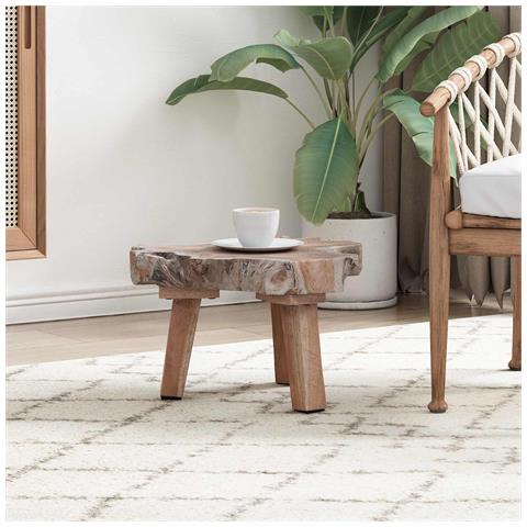 Comodino Marrone 40 x 40 x 25 cm Legno Recuperato Massello - Foto 2