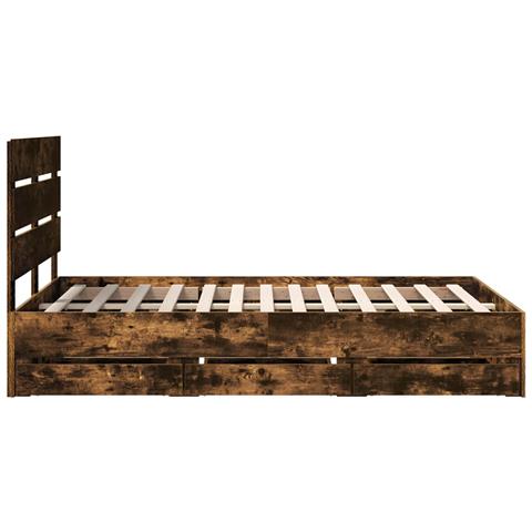 Struttura del letto con cassetto Rovere fumé 120 x 190 cm - Foto 9