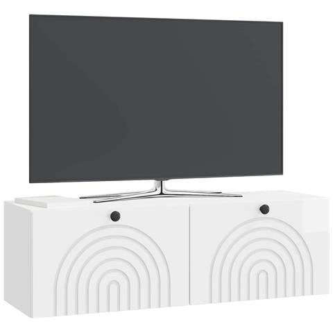 Mobile Porta TV da Muro Bianco Lucido 98 x 31 x 30 cm - Foto 2