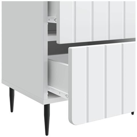 Armadio da Notte con cassetto 2 pcs Bianco 43 x 34,5 x 49,5 cm - Foto 9