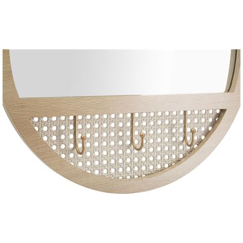 Specchio Da Parete Fuji Con Cornice Boho In Ferro E Mdf - Foto 2