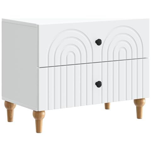 Armadio da Notte Bianco 62 x 34,5 x 48 cm Legno ingegnerizzato - Foto 1