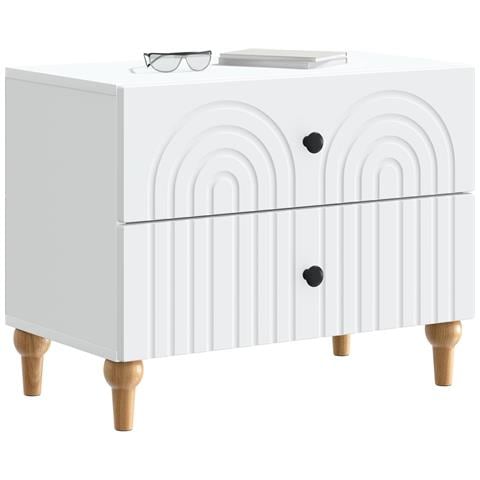 Armadio da Notte Bianco 62 x 34,5 x 48 cm Legno ingegnerizzato - Foto 2