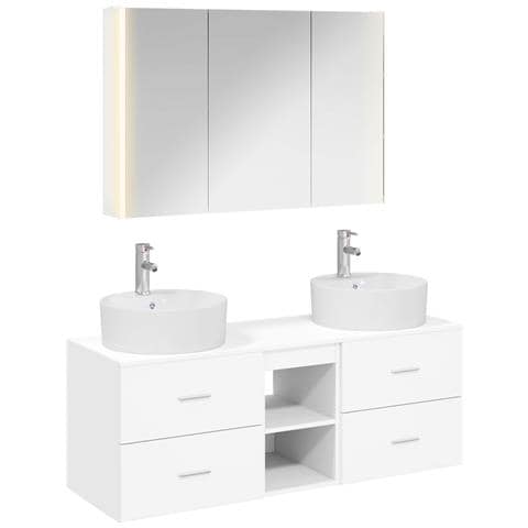 Set di mobili per il bagno 4 pcs Bianco - Foto 1