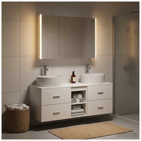 Set di mobili per il bagno 4 pcs Bianco - Foto 2