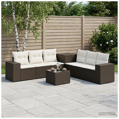 Set di divani 8 pz Nero e Bianco Crema - Foto 2