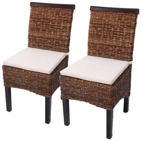 Mendler - Set 2x Sedie M45 Intreccio Di Banano Gambe Scure ... Mendler - Set 2x Sedie M45 Intreccio Di Banano Gambe Scure ...