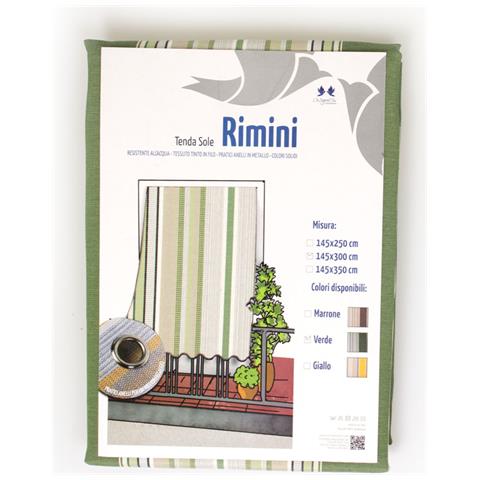 Tenda Da Sole A Caduta Per Esterno Balcone Casa Telo Ombra Modello Riga Fine 145x350 Verde - Foto 5