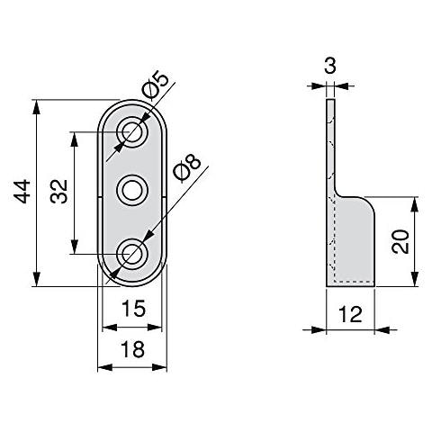 7065107 Reggitubo Laterale Per Asta Di Armario Ovale, Zama, Nichelato, Set Di 10 - Foto 2