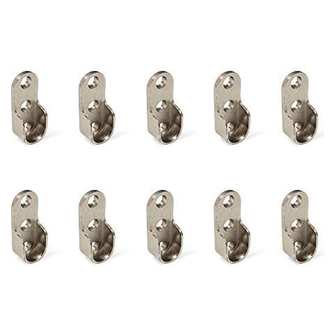 7065107 Reggitubo Laterale Per Asta Di Armario Ovale, Zama, Nichelato, Set Di 10 - Foto 1