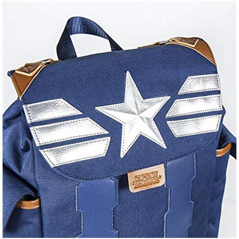 Mochila Viaje Capitan, Zaino Da Viaggio Casuale Capitan America Del Avengers-bambini Unisex Multicolore 27,0 X 42,0 X 14,0 Centimetri - Foto 2