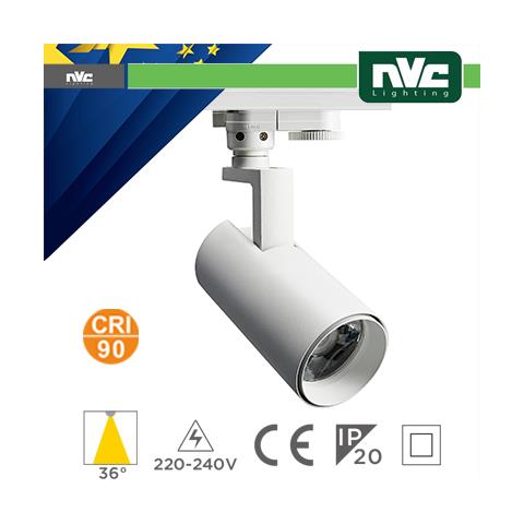 Proiettore A Binario Trifase - 24w 3000k 2100lm 36 Cri+90 - Foto 1