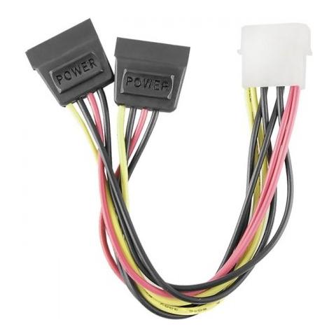 27618, Maschio / femmina, Molex (4-pin) , 2 x SATA, Dritto, Dritto, Nero, Rosso, Bianco, Giallo - Foto 1