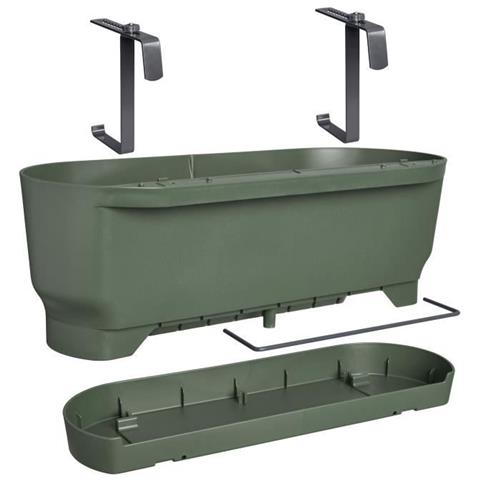 Vaso Di Fiori - Greenville Easy Balcony 52 - Verde Foglia - Balcone - L 21,2 X P 52 X H 19,4 Cm - Foto 1