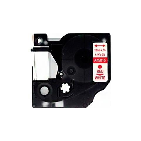 Cassetta Nastro D45015 12mmx7m Rosso Su Bianco S0720550 Compatibile Per Dymo-500ts Eletronic Labelling Etichette 45015 - Foto 1