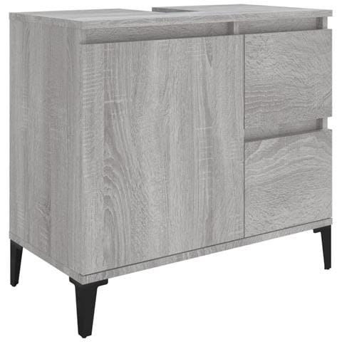 Armadietto Bagno Grigio Sonoma 65x33x60 Cm In Legno Multistrato - Foto 1