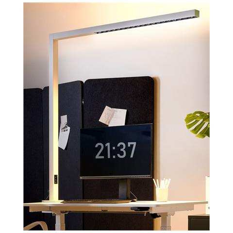 Lampada Da Tavolo Con Morsetto A Led Octant Con Sensore Di Movimento Metallo Argento - Foto 8