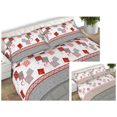 Completo Lenzuola 100% Cotone Made Italy Disegno Style C.n Matrimoniale Tortora - Foto 2